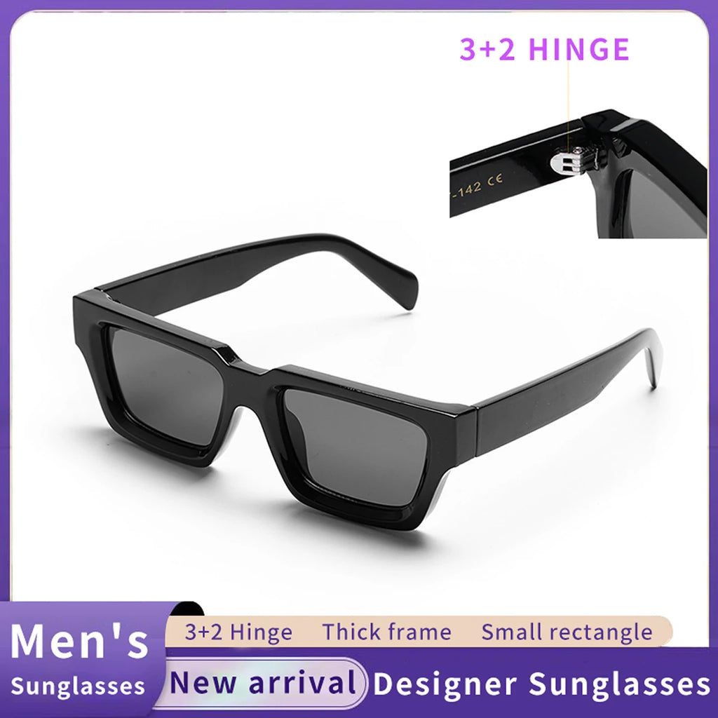 Ruiao 2026 fashion black small rectangular thick frame sunglasses for men and women rectangular summer wear shades