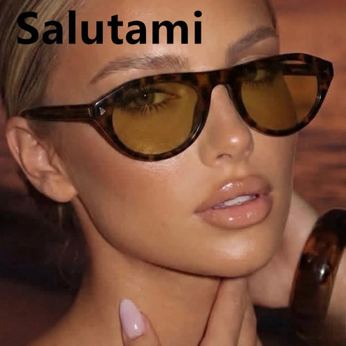 2026 New Hot Small Cat Eye Sunglasses for Women Vintage Triangle Rivet Cateye Sun Glasses Ladies Elegant Leopard Black Shades