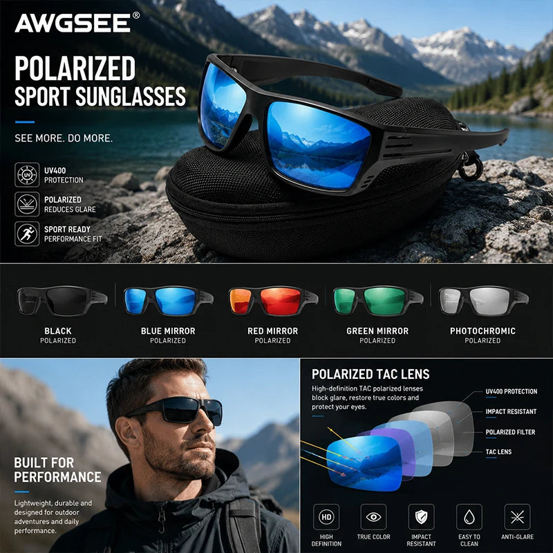 Luxury Polarized Sports Sunglasses for Men Women UV400 Protection Sunglasses in Gift-Ready Packaging Perfect for Driving Cycling